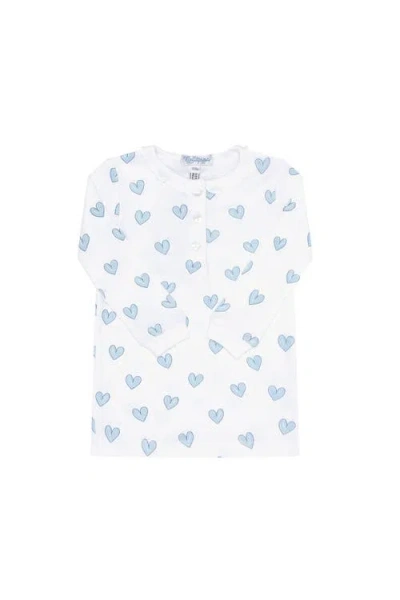 Nellapima Blue Heart Print Pajama In White