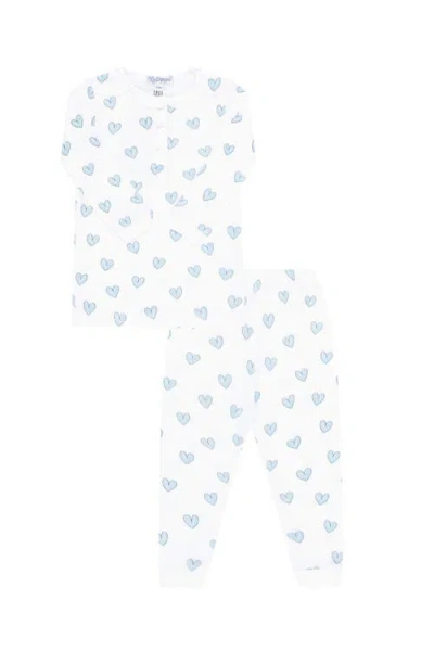 Nellapima Blue Heart Print Pajama In White