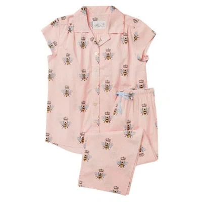 The Cat's Pajamas Luxe Pima Capri Pajama Set In Pink