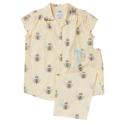 The Cat's Pajamas Luxe Pima Capri Pajama Set In Neutral