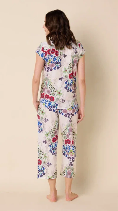 The Cat's Pajamas Luxe Pima Capri Pajama Set In Multi