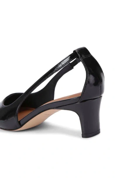 Kurt Geiger Womens Black Regent Low Open-toe Leather Heeled Slingback Courts
