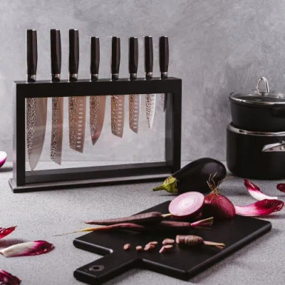 Cuisine::pro Damashiro 9pc Emperor Hisa Knife Block In Black