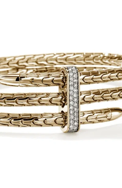 John Hardy Spear Triple Flex Cuff Bracelet In Gold