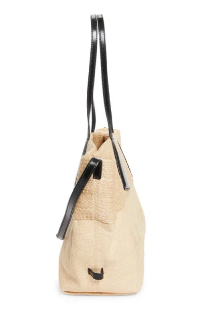 Balmain Track Raffia & Jacquard Tote