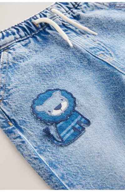 Next Kids' Laser Stripe Lion Jeans In Blue