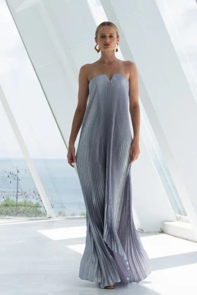 L'idée Woman Black Tie Gown In Gray