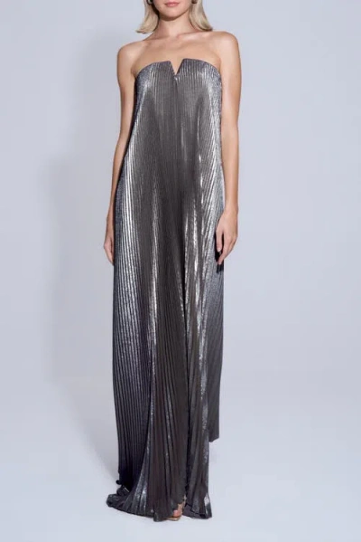 L'idée Woman Black Tie Gown In Gray