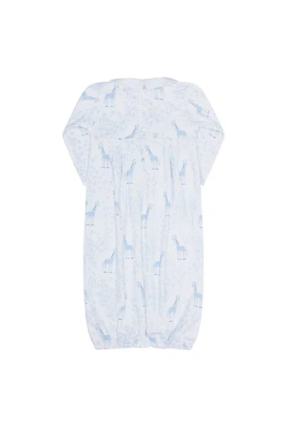 Nellapima Blue Giraffe Print Smocked Gown In Blue