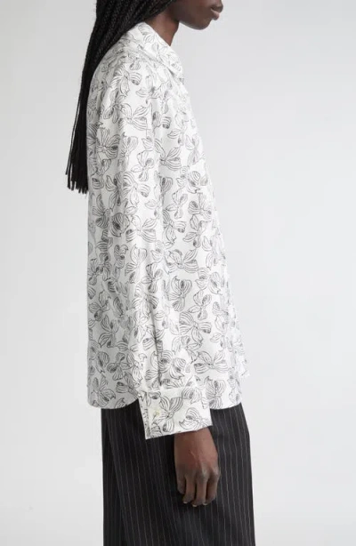 Max Mara Rodesia Bow Print Silk Twill Button-up Shirt