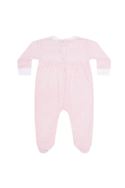 Nellapima Pink Gingham Smocked Footie In Pink