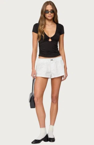 Edikted Burkley Keyhole Gathered Top In Black