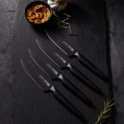 Cuisine::pro I Id3 Black Samurai Steak Steel 4 Piece Knife Set In Gray