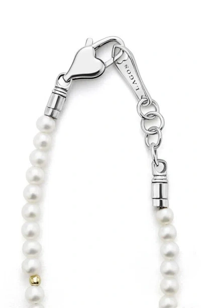 Lagos Kids' Cultured Pearl Bracelet In Silver
