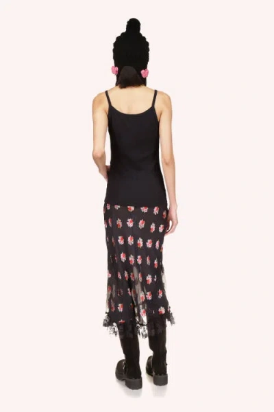 Anna Sui Lingerie Printed Tank Top In Black