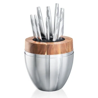 Cuisine::pro Id3 9 Piece The Egg Knife Block In Metallic