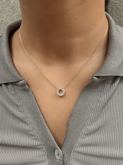 Luvmyjewelry Big Bubble Initial Letter 14k Yellow Gold Diamond Pendant Necklace In Gold