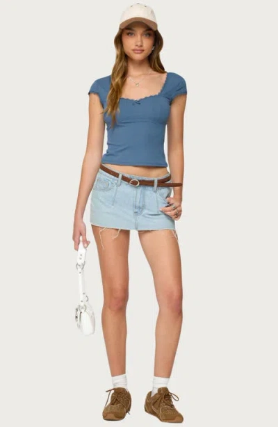 Edikted Adela Square Neck Top In Blue