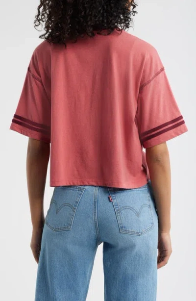 Vinyl Icons New York Cotton Graphic Football T-shirt In Pink