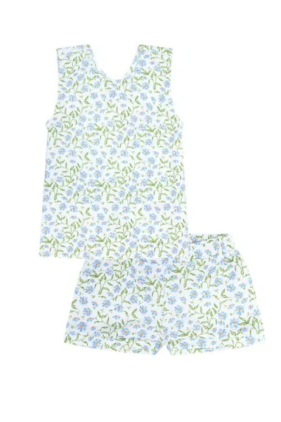 Nellapima Blue Vines Print Summer Short Set In Blue