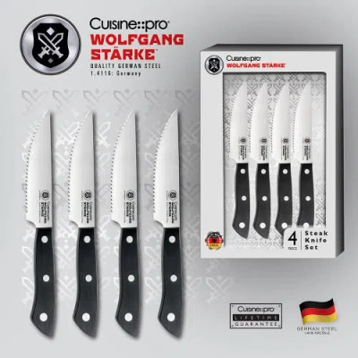 Cuisine::pro Wolfgang Starke 5" Steak Knife Set, 4 Piece In Black