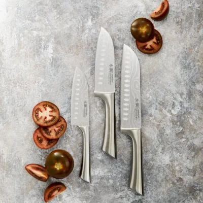 Cuisine::pro Damashiro 3pc Santoku Knife Set In Metallic