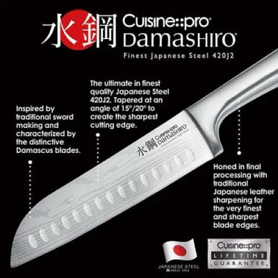 Cuisine::pro Damashiro 3pc Santoku Knife Set In Metallic