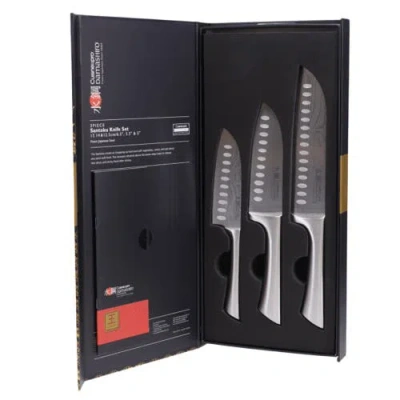 Cuisine::pro Damashiro 3pc Santoku Knife Set In Metallic