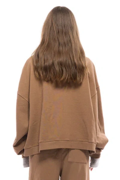 Toit Volant Oversize Wide Hoodie In Brown
