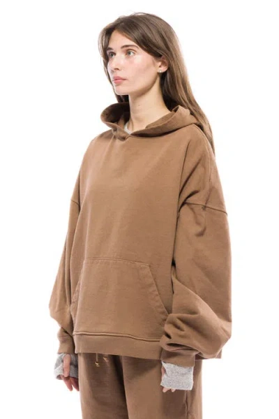 Toit Volant Oversize Wide Hoodie In Brown