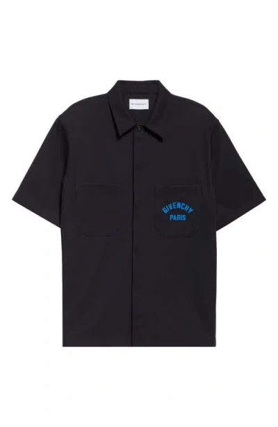 Givenchy Short Sleeves Chest Pockets Shirt In Black