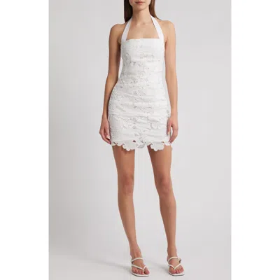 Delfi Collective Alva Lace Halter Minidress In White