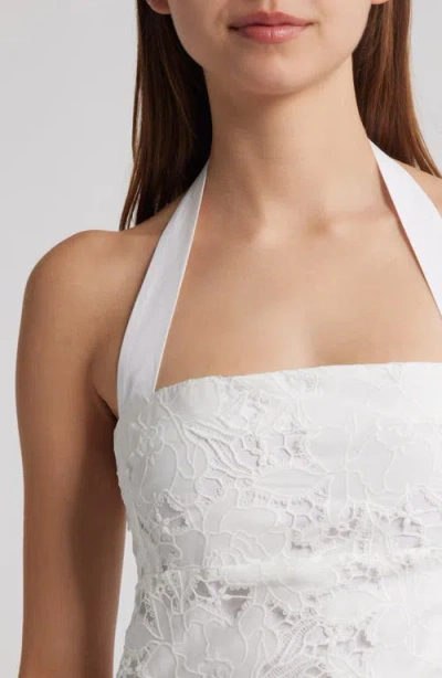 Delfi Collective Alva Lace Halter Minidress In White