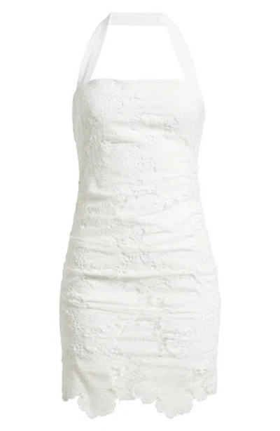 Delfi Collective Alva Lace Halter Minidress In White