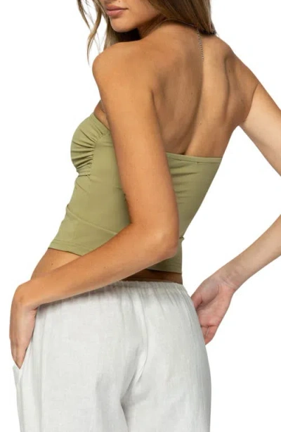 Edikted Bex Abstract Ring Tube Top In Green