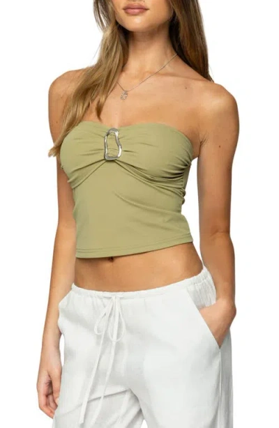 Edikted Bex Abstract Ring Tube Top In Green