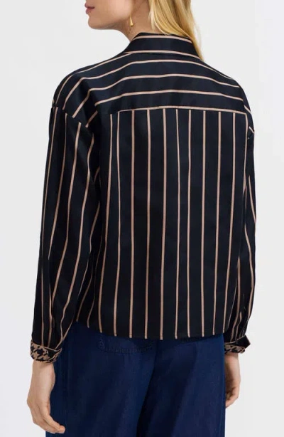 Foxcroft Marina Stripe Cotton Button-up Shirt