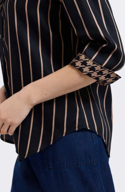 Foxcroft Marina Stripe Cotton Button-up Shirt