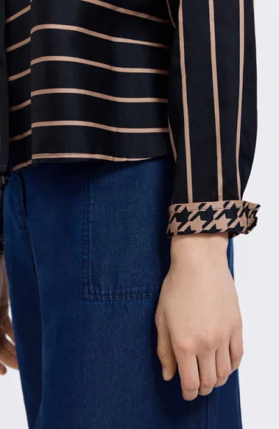 Foxcroft Marina Stripe Cotton Button-up Shirt