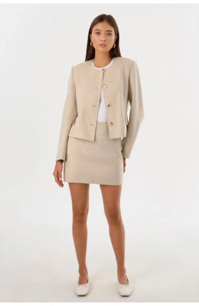 Lamarque Candela Double-face Wool Mini Skirt In Brown