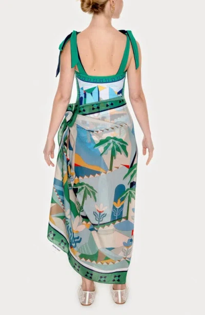 Jessie Zhao New York Beach Sarong Wrap In Multi