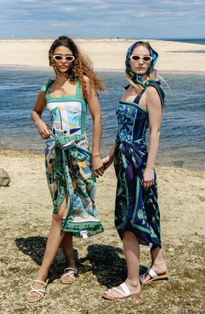 Jessie Zhao New York Beach Sarong Wrap In Multi