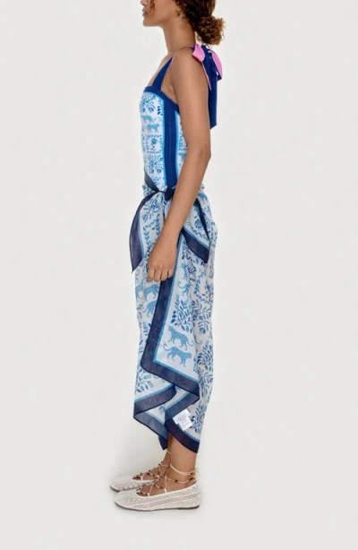 Jessie Zhao New York Beach Sarong Wrap In Blue