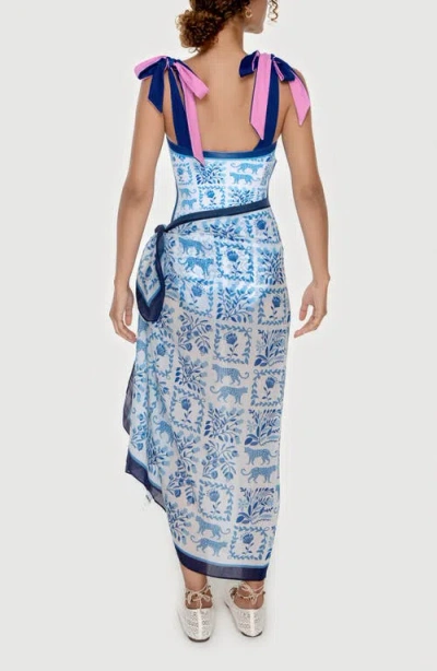 Jessie Zhao New York Beach Sarong Wrap In Blue