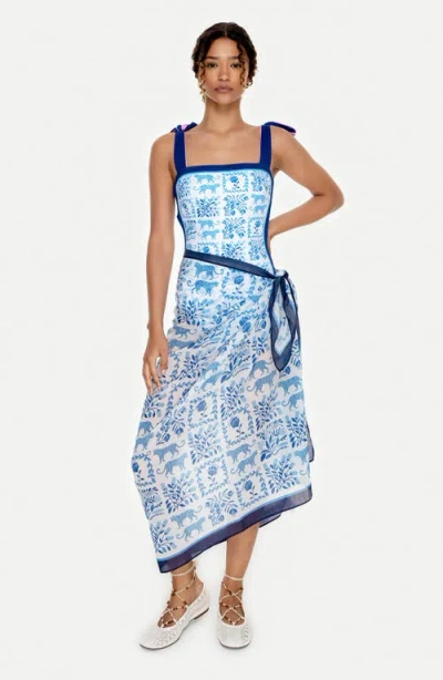 Jessie Zhao New York Beach Sarong Wrap In Blue