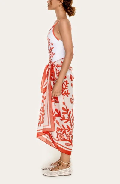 Jessie Zhao New York Beach Sarong Wrap In Red