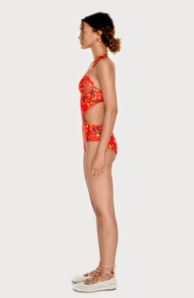 Jessie Zhao New York Scarlet Bloom One-piece Swimsuit