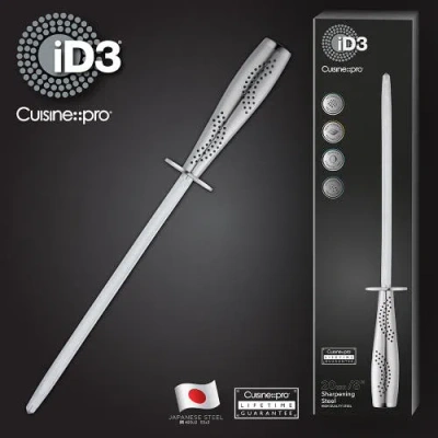 Cuisine::pro Id3 8" Sharpening Steel In Metallic