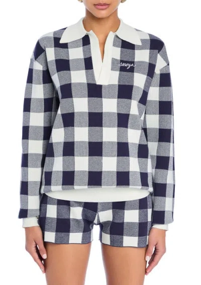 Ser.o.ya Gingham-pattern Polo Top In Multi