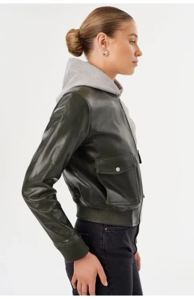 Lamarque Candace Lamb Leather Bomber Jacket In Black